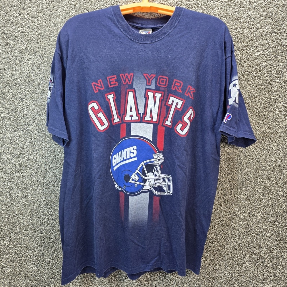 Pro Player New York Giants mens sz XXL shirt navy blue Double-sided logos VTG